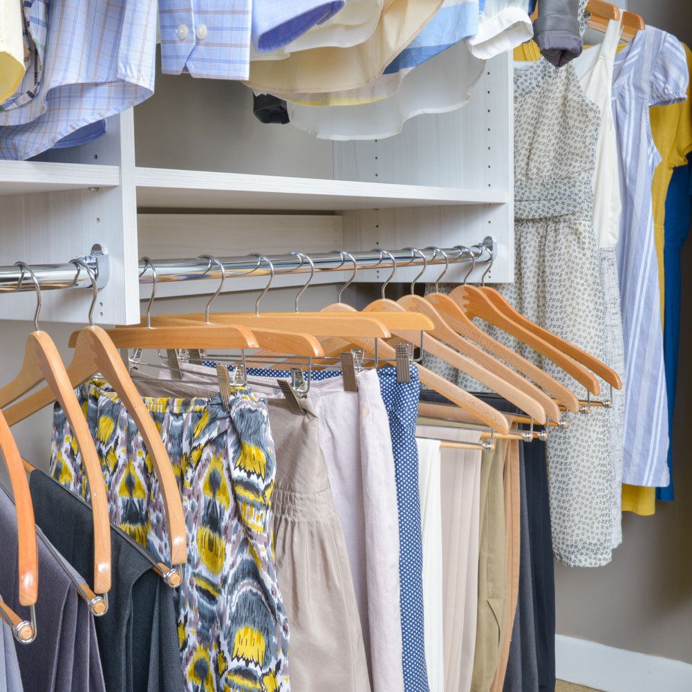 pant hanging rack in closet