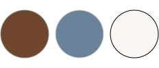 a brown, blue and white circle in one horizontal row