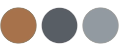 a brown, dark gray and gray circle in one horizontal row