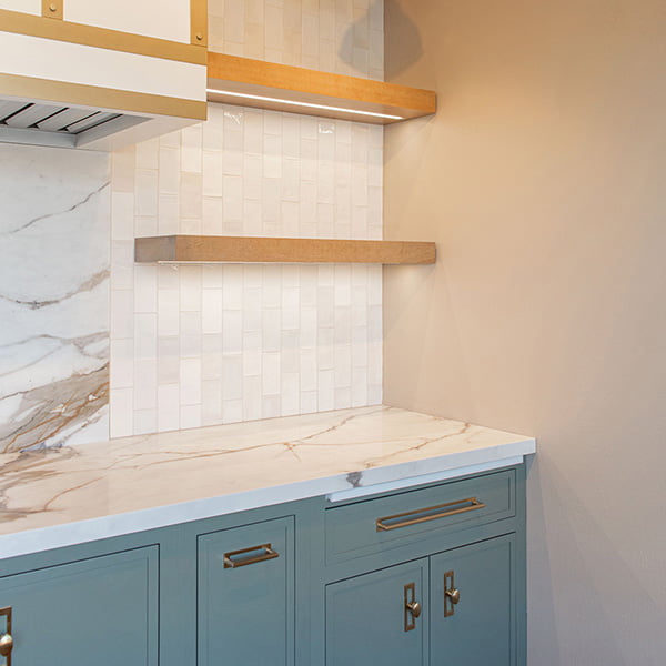 kitchen cabinets with built-in cutting board