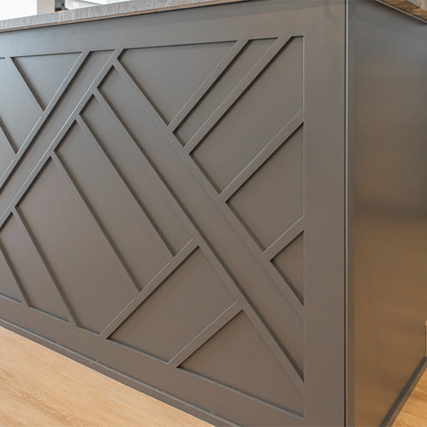 custom cabinetry with geometric accents