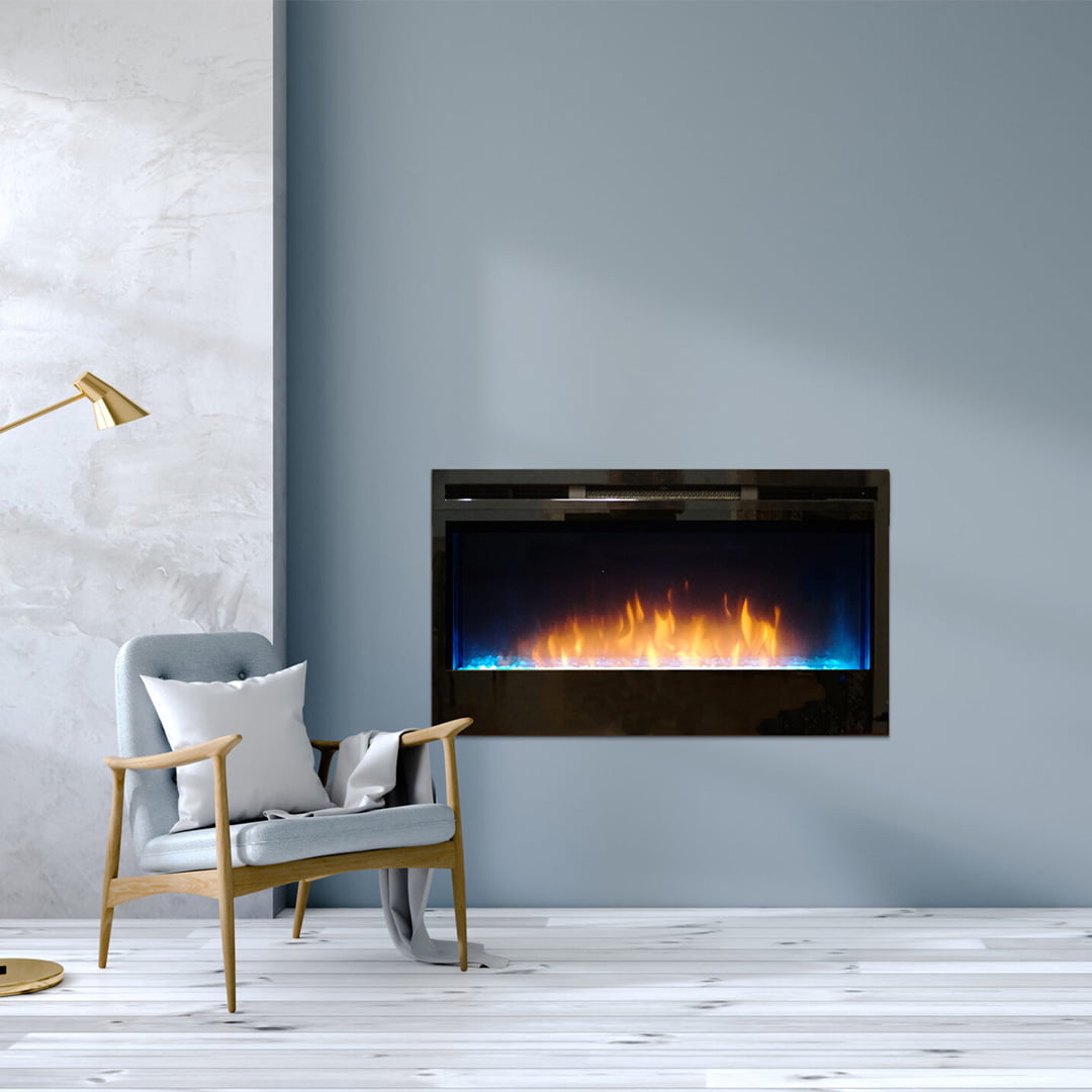 electric fireplace in modern home