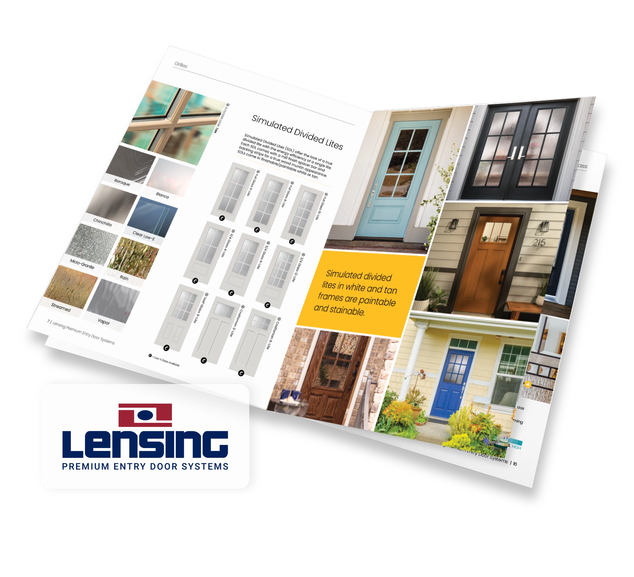 mockup of lensing premium entry door catalog