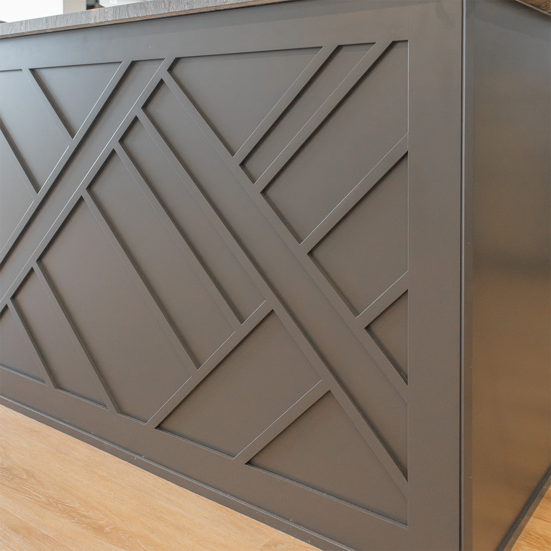 custom cabinetry with geometric accents