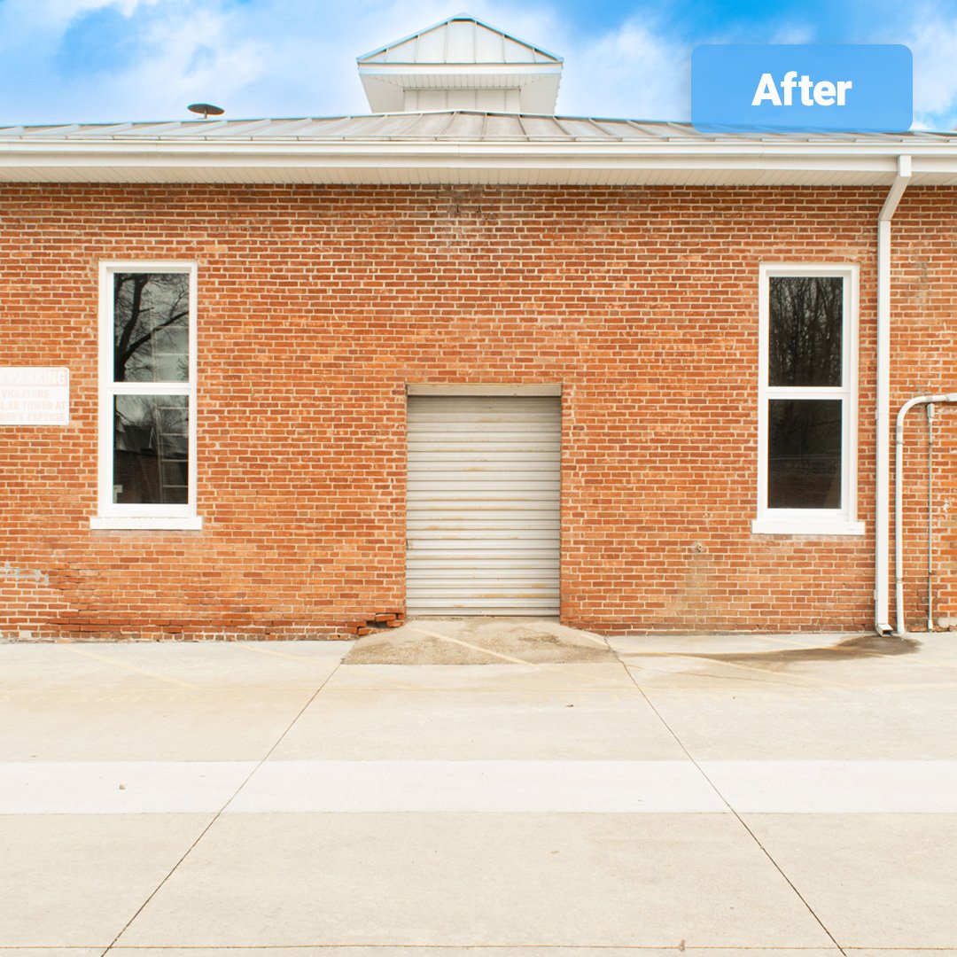 white vinyl windows with clear glass on brick building