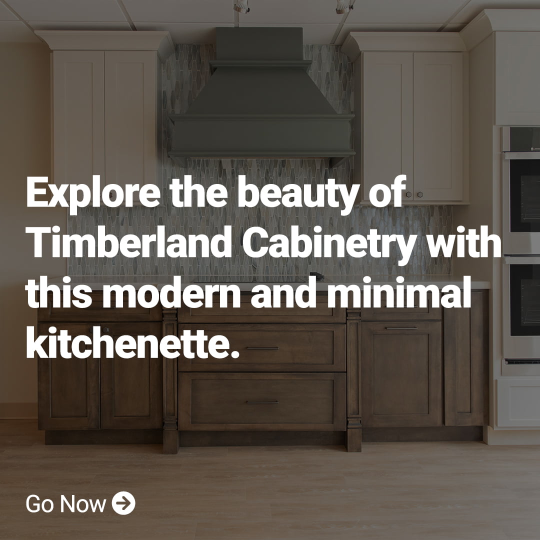 explore the beauty of Timberland Cabinetry with this modern and minimal kitchenette