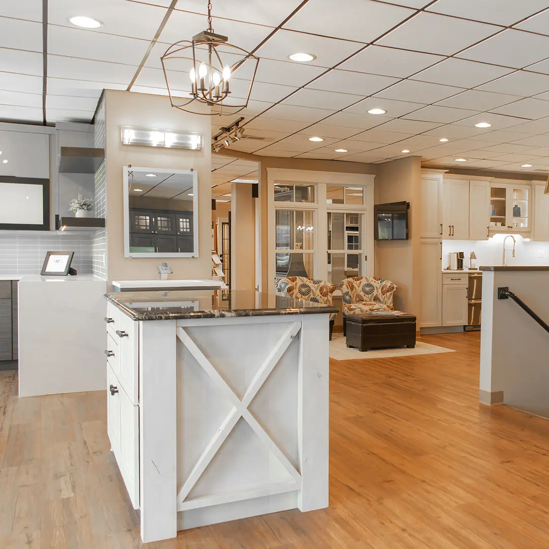 kitchen cabinetry displays inside retail store